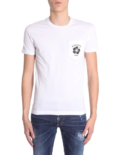 Dsquared2 Round Collar T-shirt In Bianco