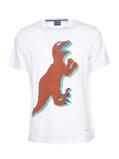 Paul Smith Dinosaur Print T-shirt In White