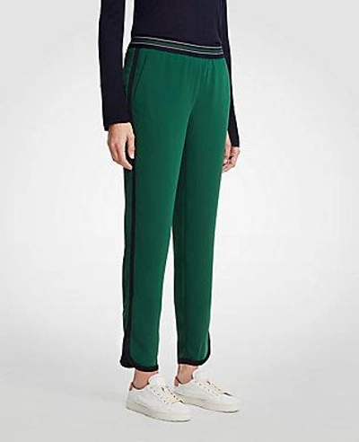 Ann Taylor The Petite Ankle Pant In Dense Twill - Curvy Fit In Green Eden