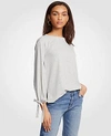 Ann Taylor Petite Tie Sleeve Top In Parchment Heather