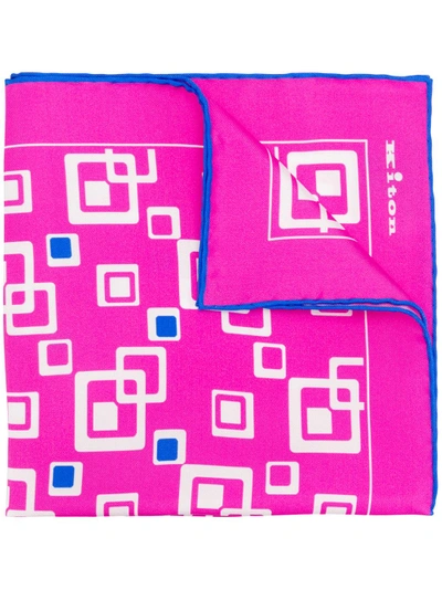 Kiton Square Printed Scarf - Pink