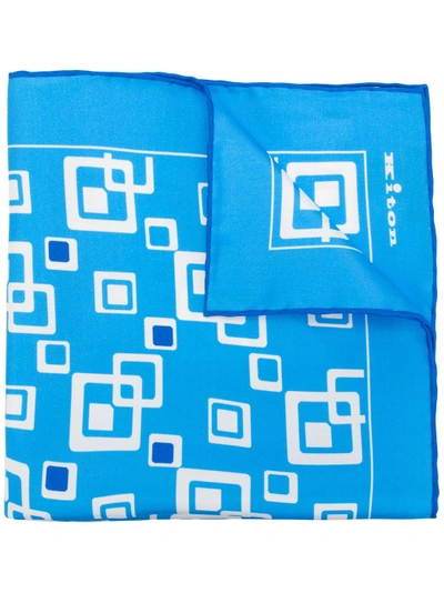 Kiton Square Printed Scarf - Blue