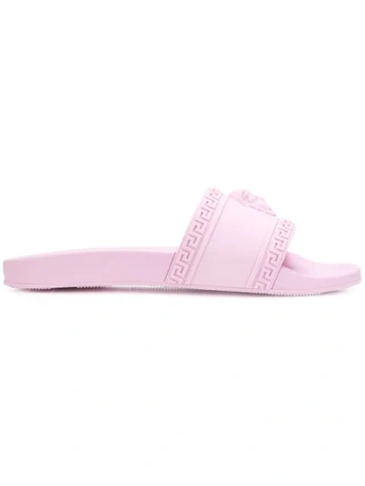 Versace Palazzo Medusa Slides In Pink