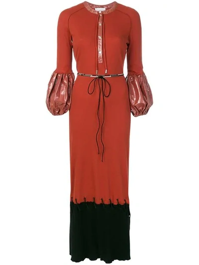 Jw Anderson Puff Sleeve Maxi Dress In Saffron