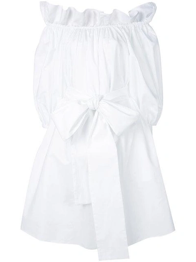Stella Mccartney Off-shoulder Bow Front Dress - White