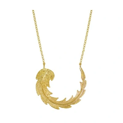 Ottoman Hands Gold Feather Necklace