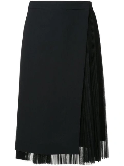Cyclas Layered Asymmetric Skirt - Black