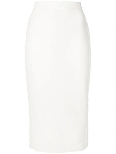 Victoria Beckham Knit Pencil Skirt In White