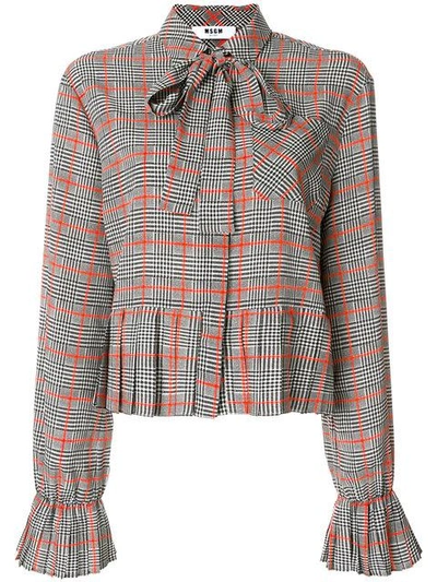 Msgm Houndstooth Blouse - Grey