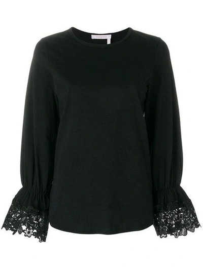 See By Chloé Lace-trimmed Blouse - Black
