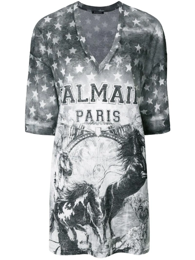 Balmain Horse Print Oversized T-shirt