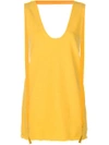 Jw Anderson Long Jersey Tank Top In Yellow