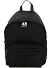 Moschino Quilted Backpack In Black