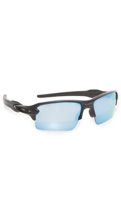 Oakley Flak 2.0 Xl Prizm Polarized Sunglasses In Black/prism Deep Water