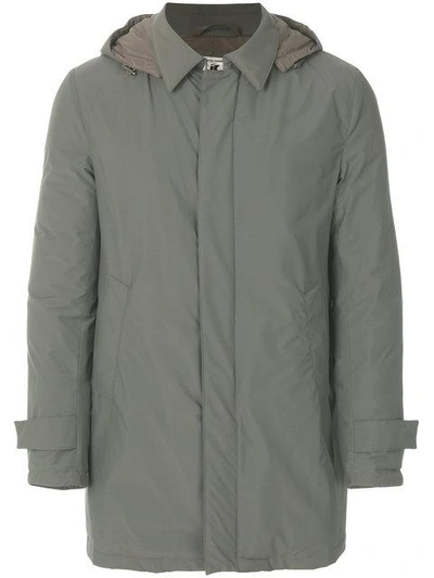 Kired Zipped Fitted Coat In Green