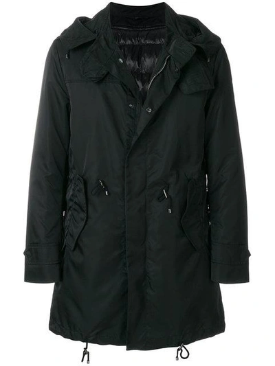 Sealup Zipped Parka Coat In Black