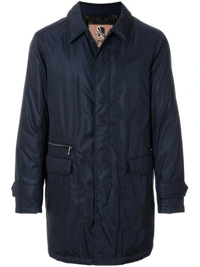 Sealup Classic Fitted Coat In Blue