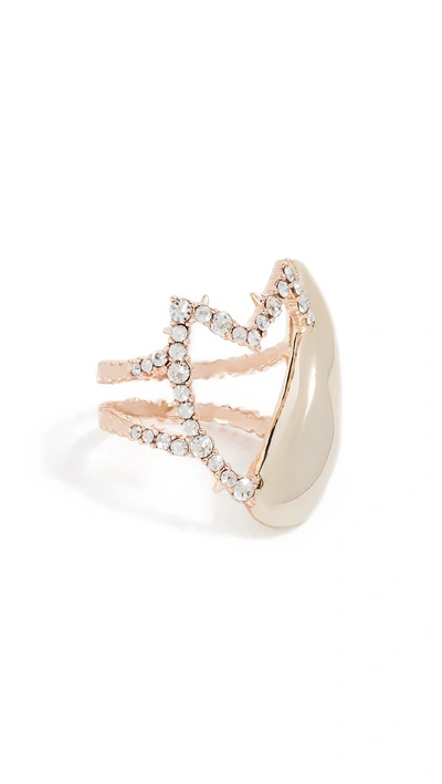 Alexis Bittar Abstract Tulip Cocktail Ring In Gold/rose Gold