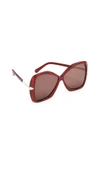 Karen Walker Mary Sunglasses In Red Glitter/copper Tint