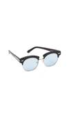 Karen Walker The Constable Sunglasses In Black/blue Tint