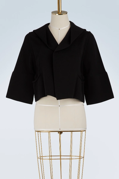Rick Owens Structured Hooded Jacket In Black