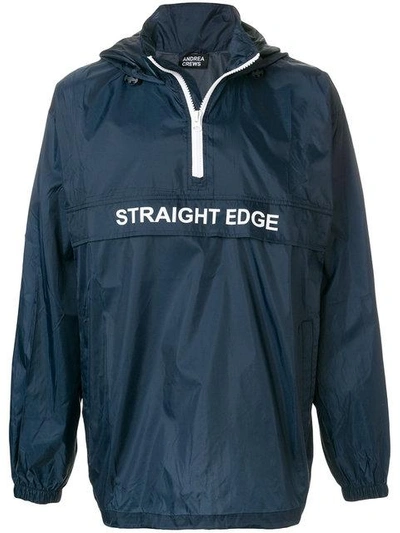 Andrea Crews Slogan-detail Windbreaker In Blue