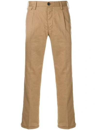 Pt01 Cropped Chinos In Brown
