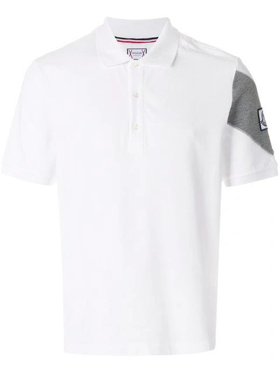 Moncler Casual Button Polo Shirt In Bianco