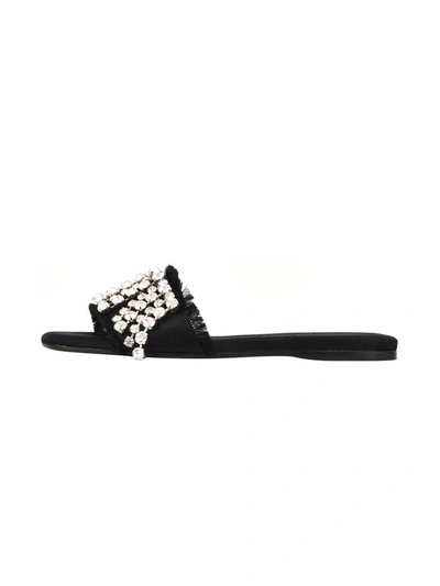 Anna Baiguera Ave Satin Pop Slides In Black