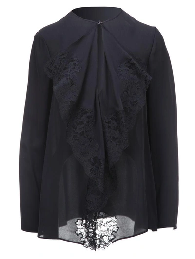 Givenchy Lace Trim Blouse In 001