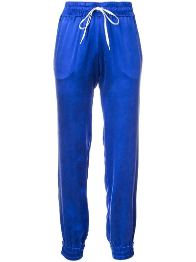 Amiri Silk Jogger Pants In Blue