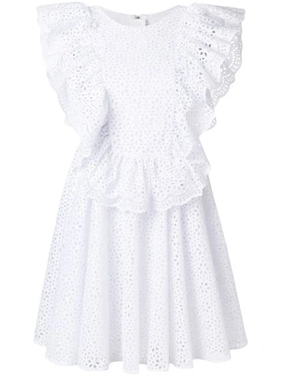 Msgm Openwork Lace Dress In White