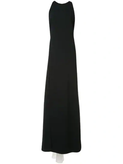 Jill Jill Stuart Wren Sleeveless Back-cascade Gown In Black