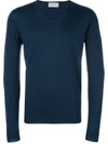 John Smedley Classic Long-sleeve Sweater In Blue