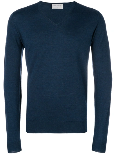 John Smedley Classic Long-sleeve Sweater In Blue