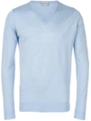 John Smedley Long-sleeve V-neck Sweater - Blue