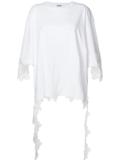 Fausto Puglisi Lace Trim Oversized T-shirt In White