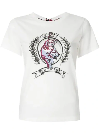 Tommy Hilfiger Logo Crest T-shirt In White