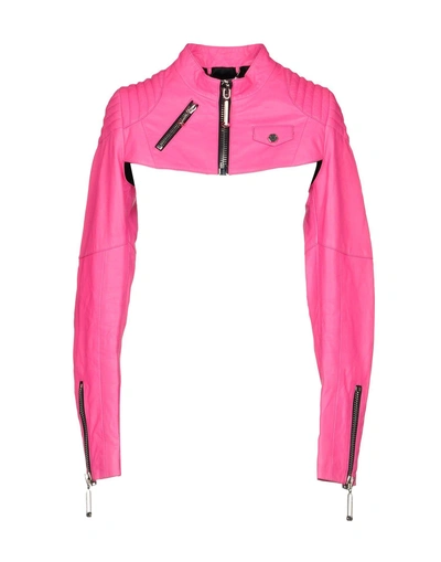 Philipp Plein Biker Jacket In Pink