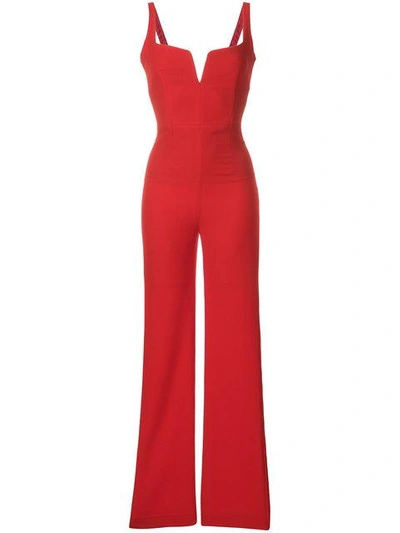 Galvan Signature Corset Jumpsuit Red ModeSens