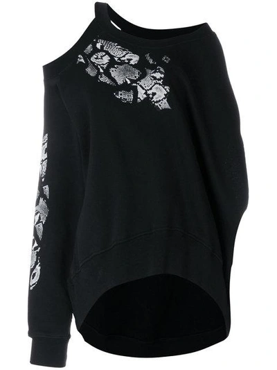 Marcelo Burlon County Of Milan Snakes Crop Sweatshirt - Black