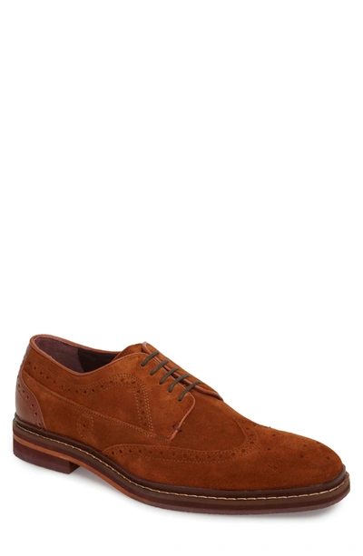 Ted Baker Gourdns Wingtip In Tan Suede