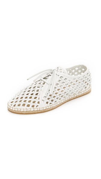 Zimmermann Woven Leather Espadrille Sneakers In White | ModeSens