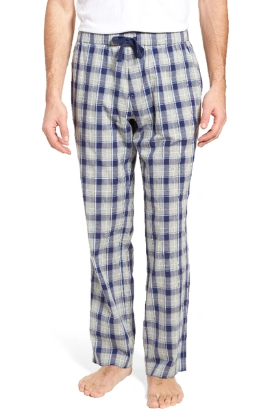 Ugg Flynn Plaid Cotton Lounge Pants In Navy