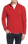 The North Face 'tka 100 Glacier' Quarter Zip Fleece Pullover In Rage Red/ Rage Red