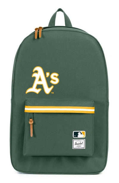 Herschel Supply Co Heritage - Mlb American League Backpack - Green In Oakland A