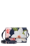 Ted Baker Prim Chatsworth Bloom Faux Leather Crossbody Bag - Blue In Navy