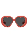 Moschino 61mm Rectangular Sunglasses In Red