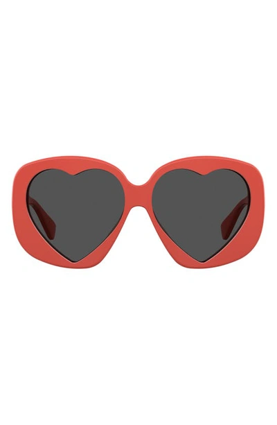 Moschino 61mm Rectangular Sunglasses In Red