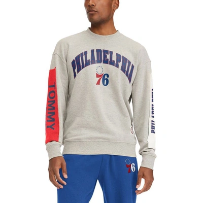 Tommy Jeans Gray Philadelphia 76ers James Patch Pullover Sweatshirt